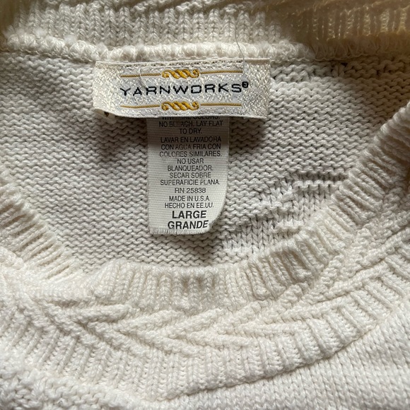 Vintage Yarnworks Cream Maple Leaf Sweater Size Large - Picture 5 of 11